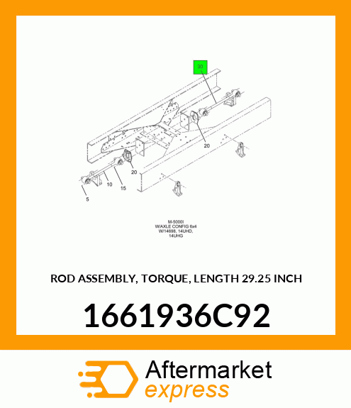 ROD ASSEMBLY, TORQUE, LENGTH 29.25 INCH 1661936C92