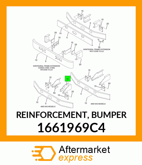 REINFORCEMENT, BUMPER 1661969C4