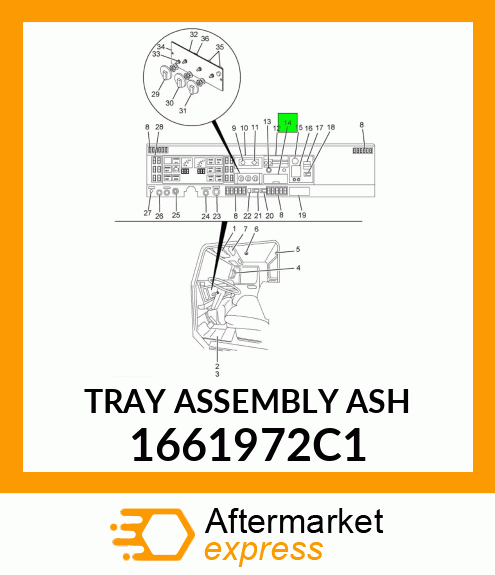 TRAY ASSEMBLY ASH 1661972C1