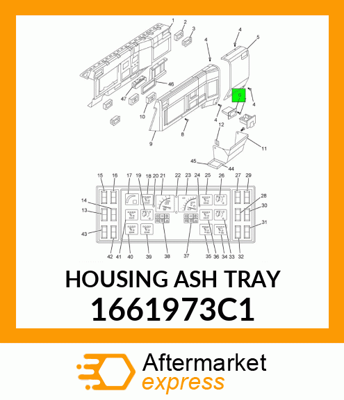 HOUSING ASH TRAY 1661973C1