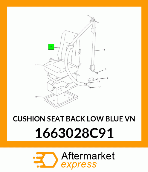 CUSHION SEAT BACK LOW BLUE VN 1663028C91