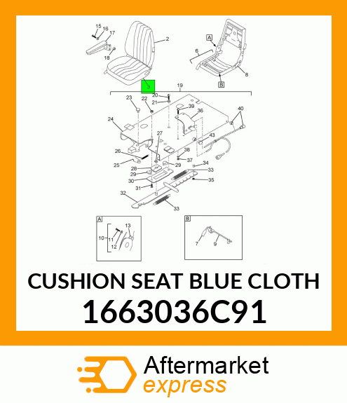 CUSHION SEAT BLUE CLOTH 1663036C91