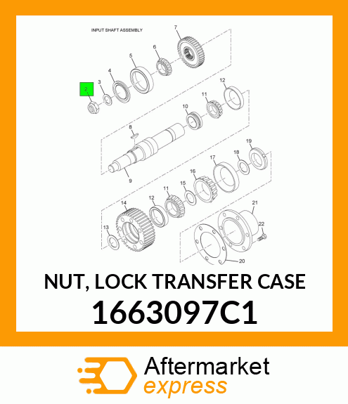 NUT, LOCK TRANSFER CASE 1663097C1