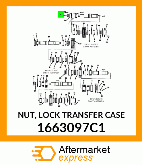 NUT, LOCK TRANSFER CASE 1663097C1