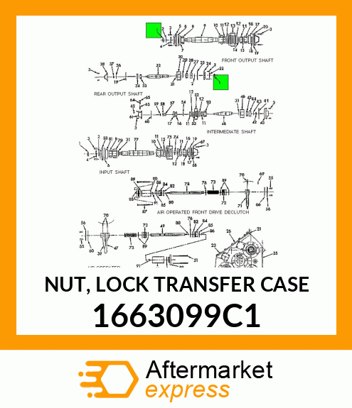 NUT, LOCK TRANSFER CASE 1663099C1