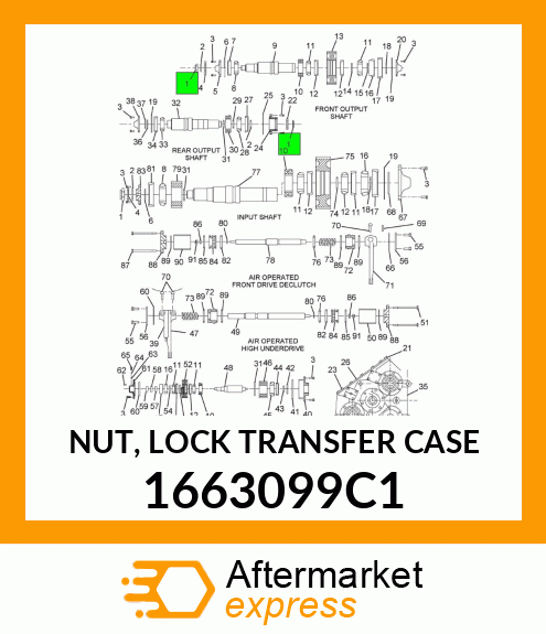 NUT, LOCK TRANSFER CASE 1663099C1