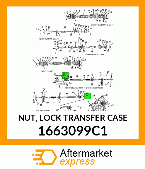 NUT, LOCK TRANSFER CASE 1663099C1