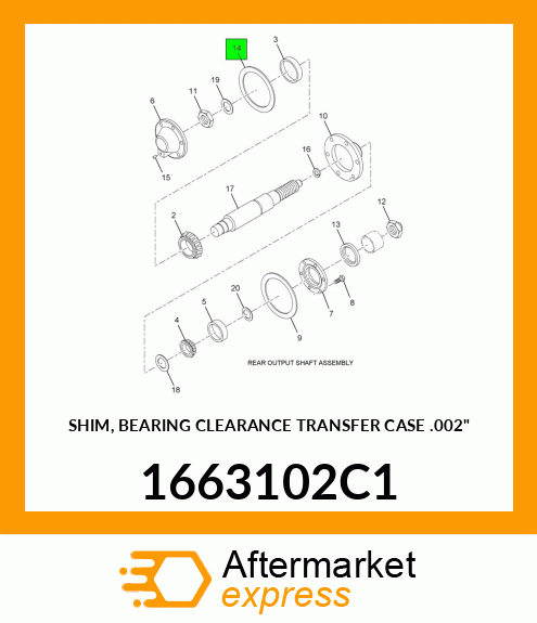 SHIM, BEARING CLEARANCE TRANSFER CASE .002" 1663102C1