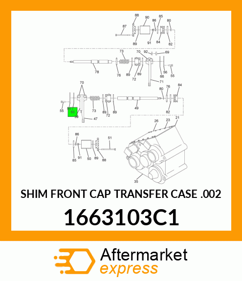 SHIM FRONT CAP TRANSFER CASE .002" 1663103C1