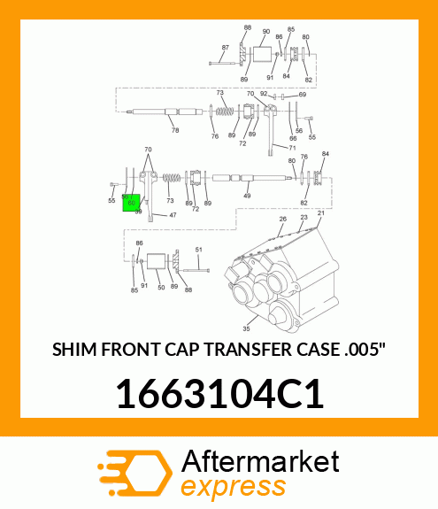 SHIM FRONT CAP TRANSFER CASE .005" 1663104C1