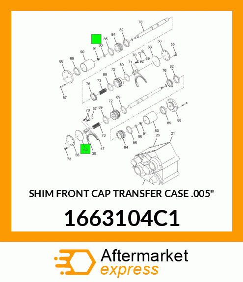 SHIM FRONT CAP TRANSFER CASE .005" 1663104C1