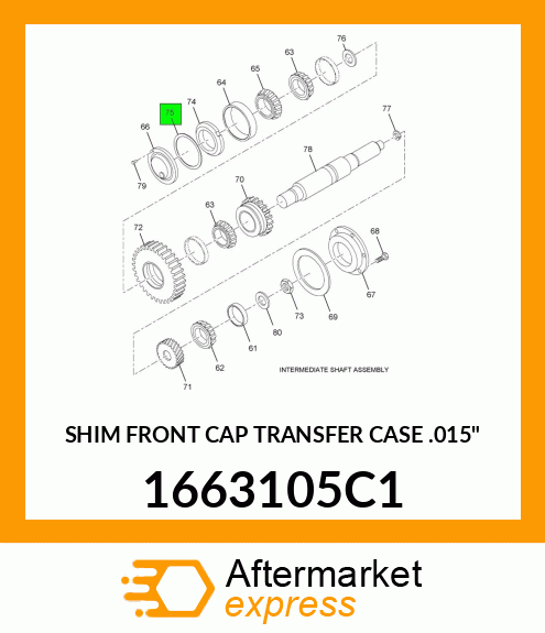 SHIM FRONT CAP TRANSFER CASE .015" 1663105C1