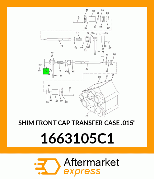 SHIM FRONT CAP TRANSFER CASE .015" 1663105C1