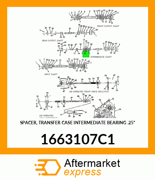 SPACER, TRANSFER CASE INTERMEDIATE BEARING .25" 1663107C1
