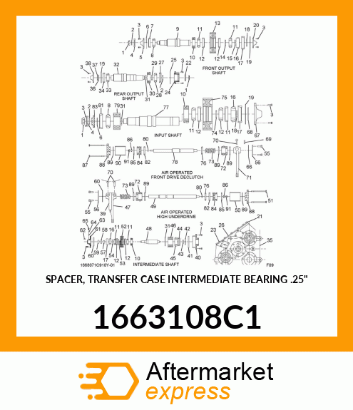 SPACER, TRANSFER CASE INTERMEDIATE BEARING .25" 1663108C1