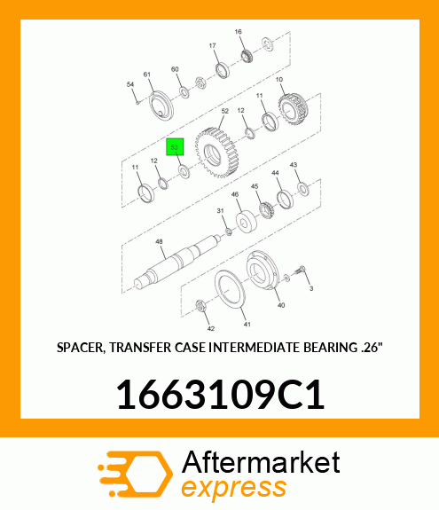 SPACER, TRANSFER CASE INTERMEDIATE BEARING .26" 1663109C1