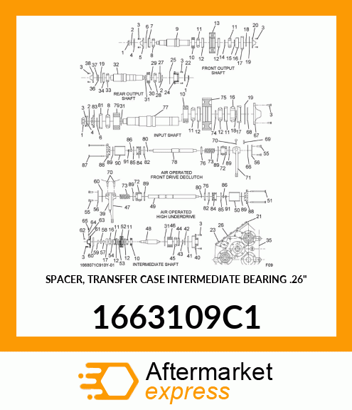 SPACER, TRANSFER CASE INTERMEDIATE BEARING .26" 1663109C1