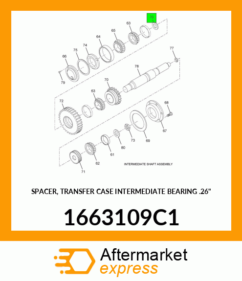 SPACER, TRANSFER CASE INTERMEDIATE BEARING .26" 1663109C1