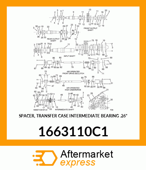 SPACER, TRANSFER CASE INTERMEDIATE BEARING .26" 1663110C1