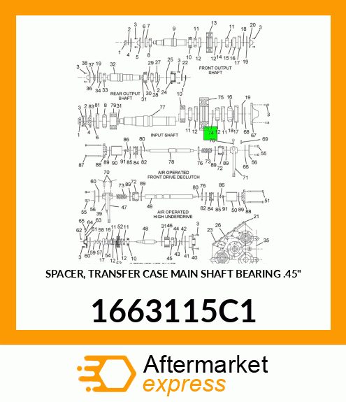 SPACER, TRANSFER CASE MAIN SHAFT BEARING .45" 1663115C1