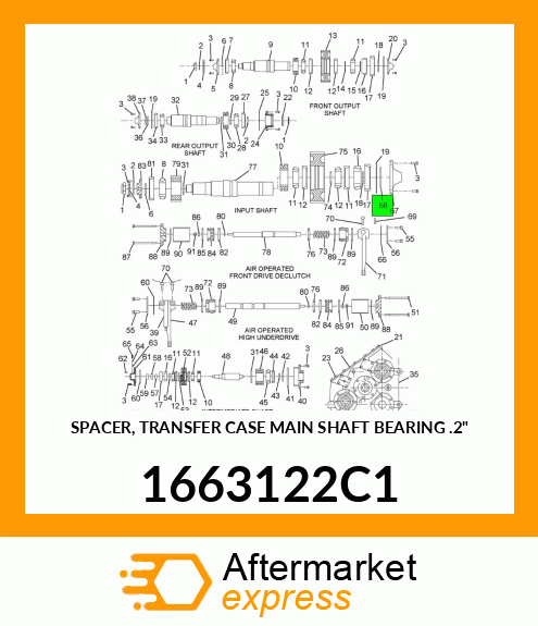 SPACER, TRANSFER CASE MAIN SHAFT BEARING .2" 1663122C1