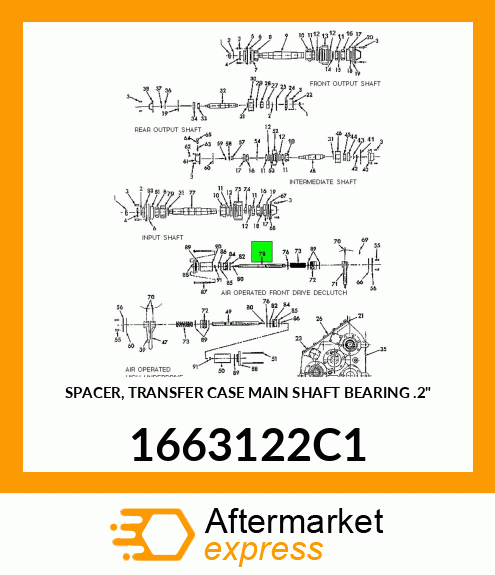 SPACER, TRANSFER CASE MAIN SHAFT BEARING .2" 1663122C1
