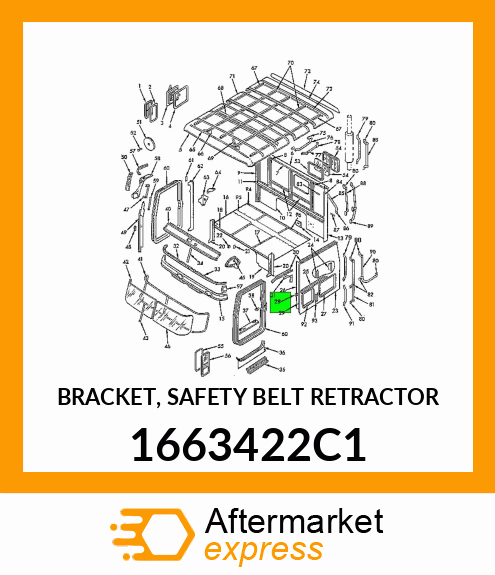 BRACKET, SAFETY BELT RETRACTOR 1663422C1