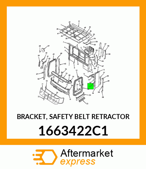 BRACKET, SAFETY BELT RETRACTOR 1663422C1