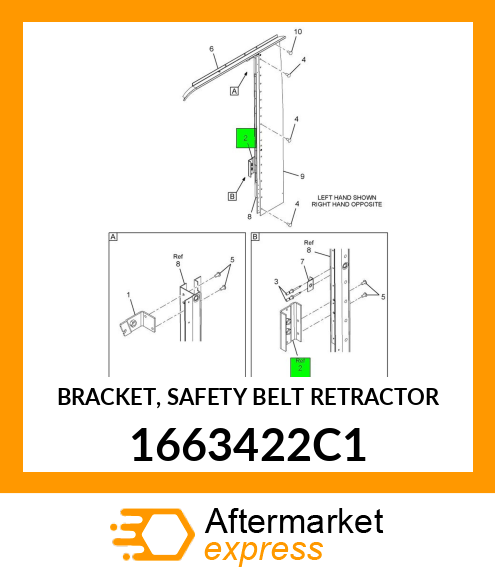 BRACKET, SAFETY BELT RETRACTOR 1663422C1