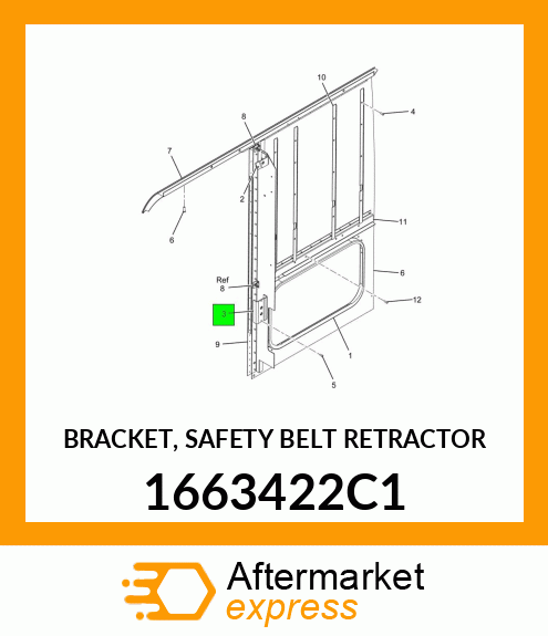 BRACKET, SAFETY BELT RETRACTOR 1663422C1