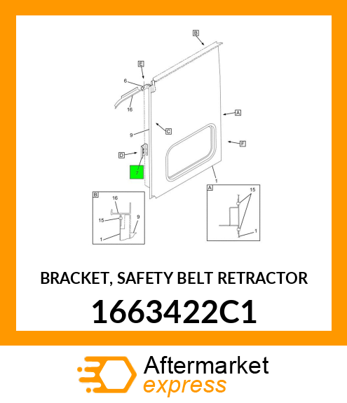 BRACKET, SAFETY BELT RETRACTOR 1663422C1