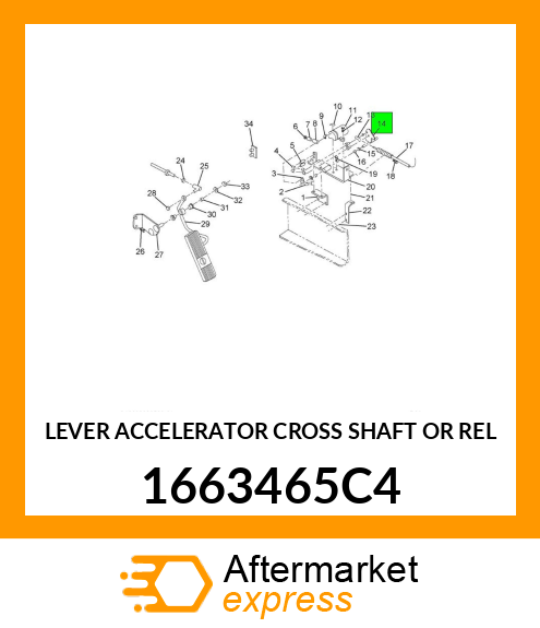 LEVER ACCELERATOR CROSS SHAFT OR REL 1663465C4