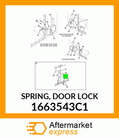 SPRING, DOOR LOCK 1663543C1