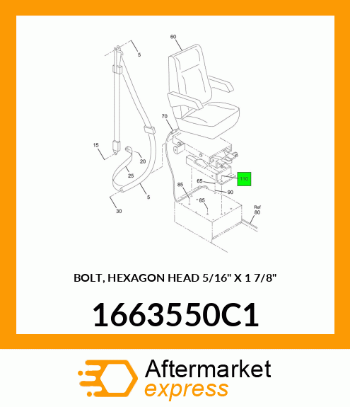 BOLT, HEXAGON HEAD 5/16" X 1 7/8" 1663550C1