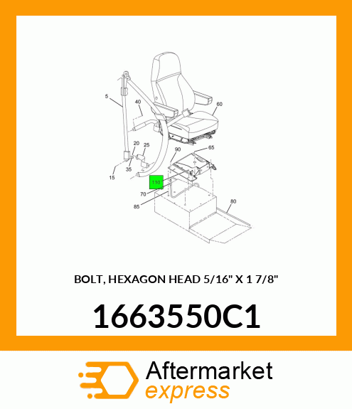 BOLT, HEXAGON HEAD 5/16" X 1 7/8" 1663550C1