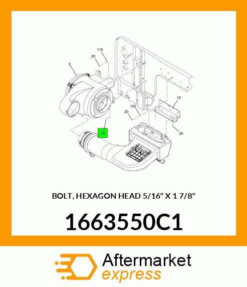 BOLT, HEXAGON HEAD 5/16" X 1 7/8" 1663550C1