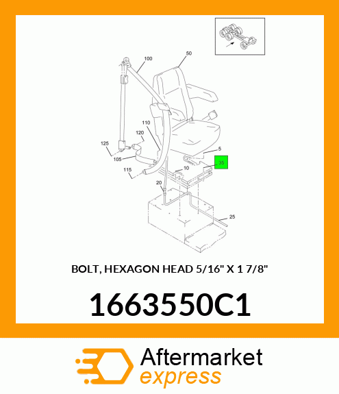 BOLT, HEXAGON HEAD 5/16" X 1 7/8" 1663550C1