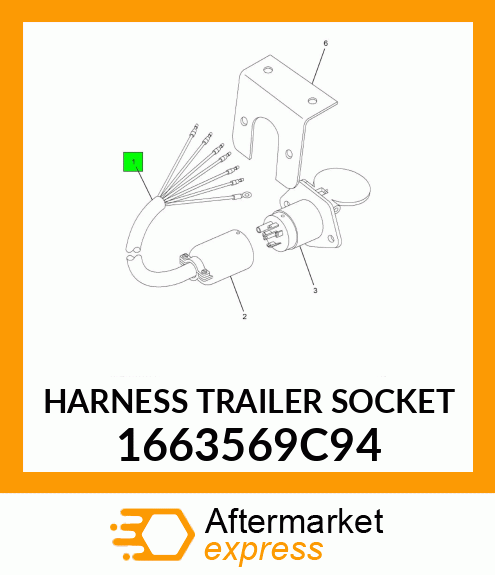 HARNESS TRAILER SOCKET 1663569C94