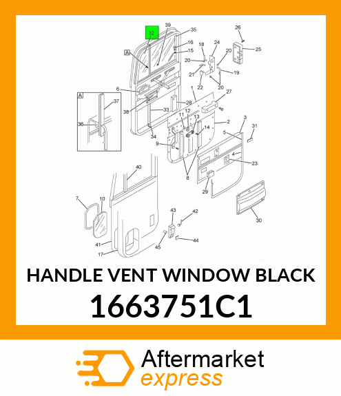 HANDLE VENT WINDOW BLACK 1663751C1