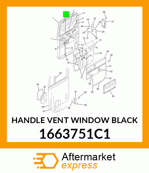 HANDLE VENT WINDOW BLACK 1663751C1