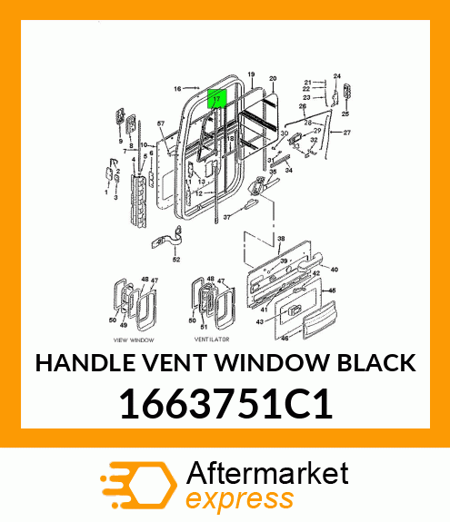 HANDLE VENT WINDOW BLACK 1663751C1