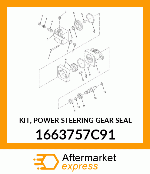 KIT, POWER STEERING GEAR SEAL 1663757C91