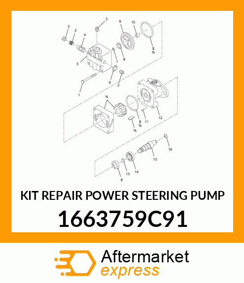 KIT REPAIR POWER STEERING PUMP 1663759C91