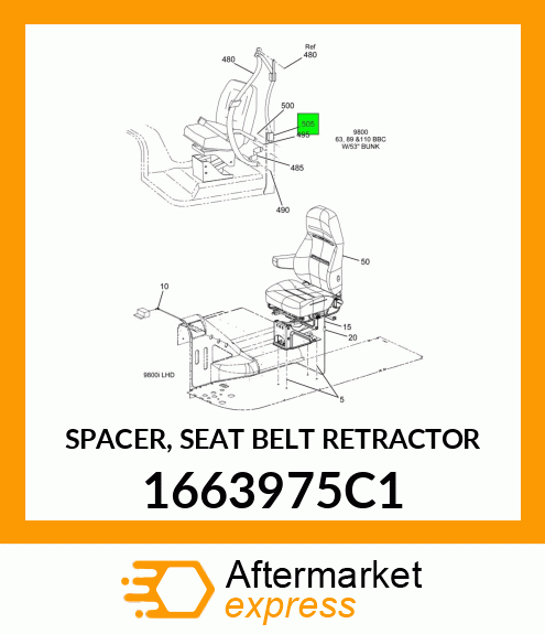 SPACER, SEAT BELT RETRACTOR 1663975C1