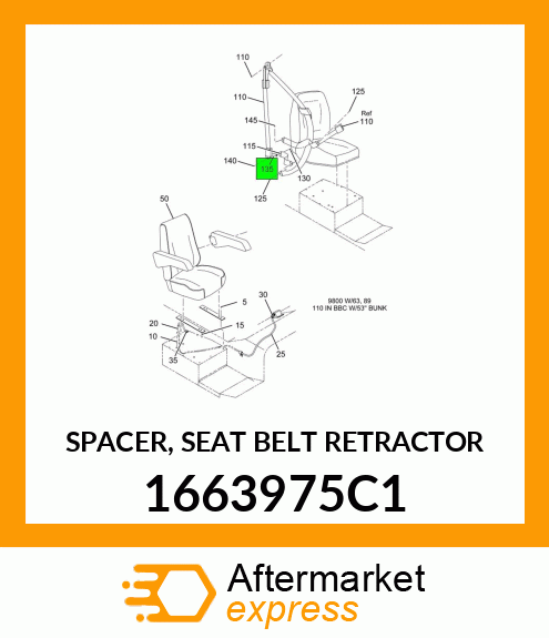 SPACER, SEAT BELT RETRACTOR 1663975C1