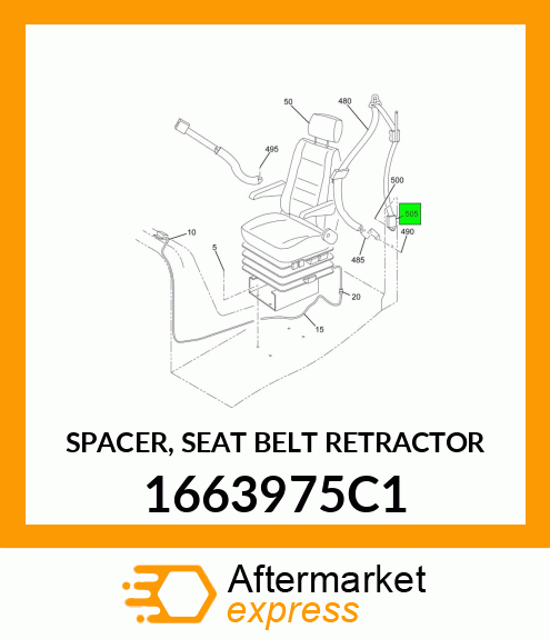 SPACER, SEAT BELT RETRACTOR 1663975C1