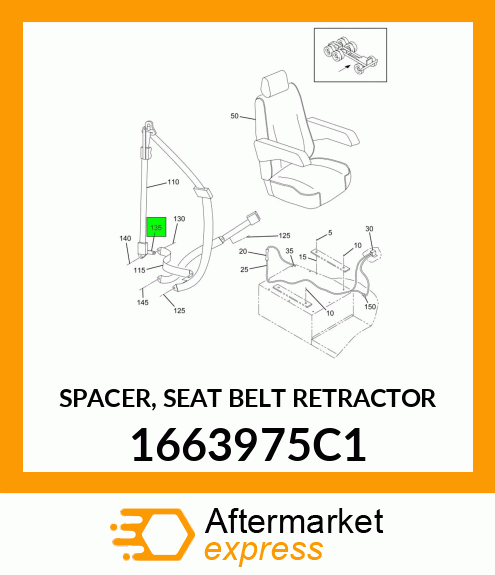 SPACER, SEAT BELT RETRACTOR 1663975C1