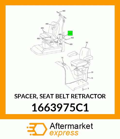 SPACER, SEAT BELT RETRACTOR 1663975C1