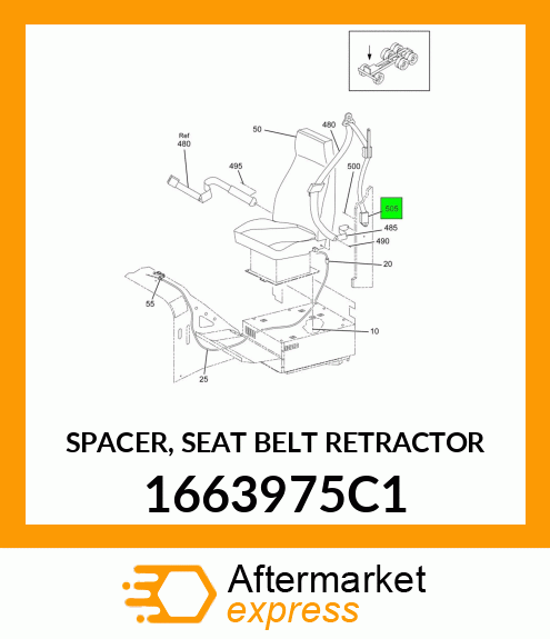 SPACER, SEAT BELT RETRACTOR 1663975C1