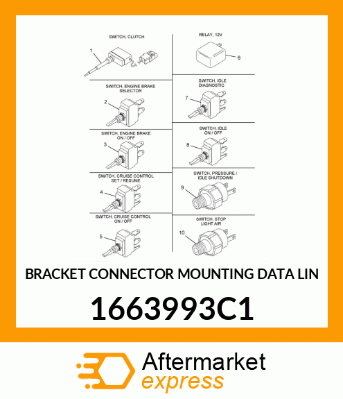 BRACKET CONNECTOR MOUNTING DATA LIN 1663993C1